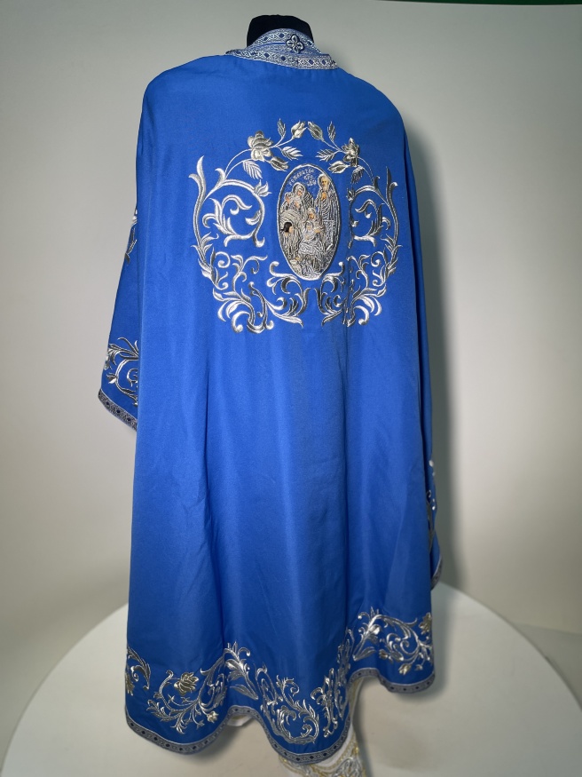 Veșminte preoțești croială grecească, brodate pe gabardin, broderie „Trandafir” cu galon aplicat