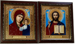 Icoană "Perechea Cununiei" (ramă baghetă) 29,5x22,5cm