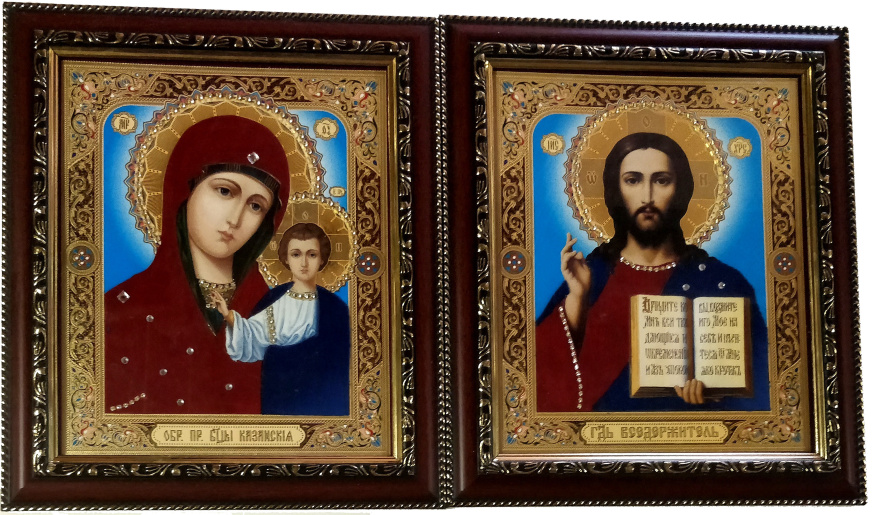 Icoană "Perechea Cununiei" (ramă baghetă) 29,5x22,5cm