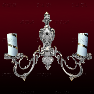 Aplică mic, pentru 2 lumânări, aluminiu