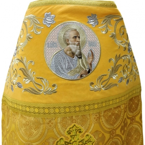 Vesminte preoțești combinate din brocart „Crucea de Kiev”, cu epitrahil brodat, broderie „Trandafir”