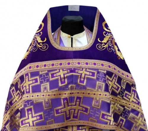 Vesminte preoțești combinate din brocart „Crucea Patriarhală”, cu epitrahil brodat, broderie „Broderie Nouă”