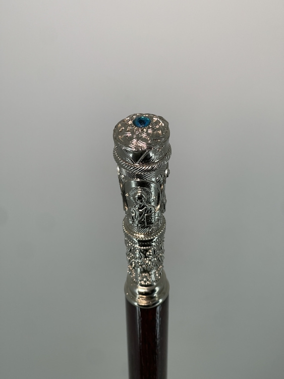 Toiag igumenesc, nichelat, înălțime 138 cm