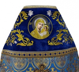 Veșmânt preoțesc combinat din brocart „Crucea de Kiev”, cu epitrahil brodat, broderie „Trandafir”