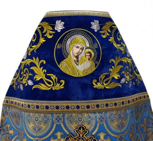 Veșmânt preoțesc combinat din brocart „Crucea de Kiev”, cu epitrahil brodat, broderie „Trandafir”