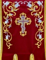 Steaguri brodate, (pereche), broderie „crin”, icoană brodată și cruce