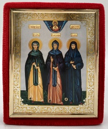 Icoana Cuvioasele de la Diveevo Alexandra, Marfa și Elena 15x12
