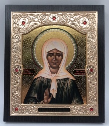 Icoană a Fericitei Matrona (fundal auriu) 15х18