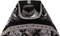 Veșmânt preoțesc combinat din brocart „Crucea Florovski”, cu epitrahil brodat, Broderie „Broderie Nouă”