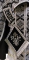 Veșmânt preoțesc combinat din brocart „Crucea Florovski”, cu epitrahil brodat, Broderie „Broderie Nouă”
