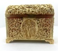 Cutie pentru botez din alamă - aur 15x12,5cm