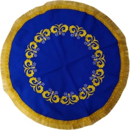 Pelerină rotundă din gabardină, culoare albastră, Ø 60