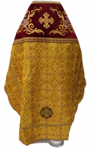 Vesminte preoțești combinate, din brocart „Crucea Kievului”, cu epitrahil brodat, broderie „Model Nou”