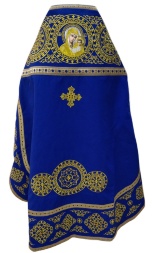 Veșmânt preoțesc brodat pe gabardină, broderie „Cerc” cu galon aplicat