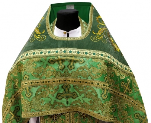 Vesminte preoțești combinate din brocart „Cruce ajurată”, cu epitrahil brodat, broderie „Model nou”