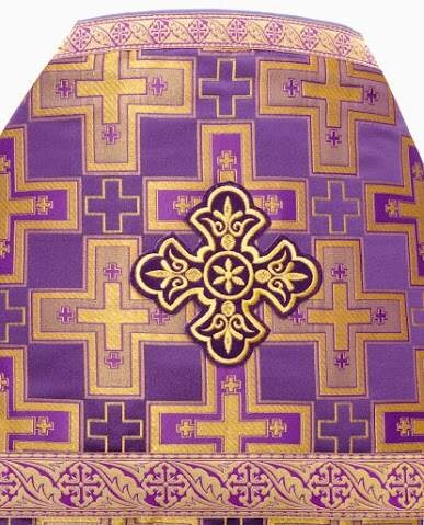 Veșmânt preoțesc din brocard „Crucea Patriarhală” cu galon aplicat