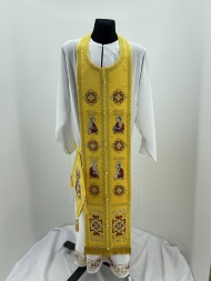 Veșmânt preoțesc brodat pe catifea, cu galon brodat, broderie „Ierarhică”