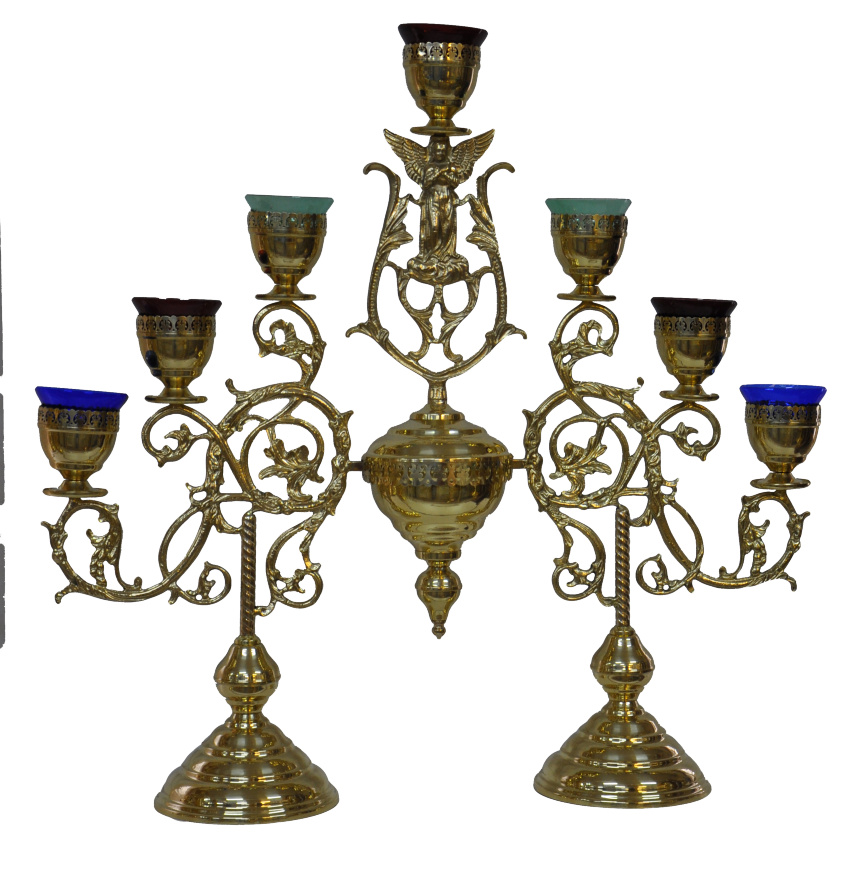 Candelabru de masă cu șapte lumânări (înger, alamă) Nr. 2 – 1