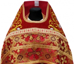 Veșmânt preoțesc combinat din brocart „Crucea de Kiev”, cu epitrahil brodat, broderie „Trandafir”