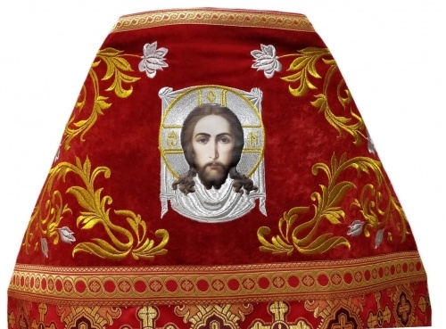 Veșmânt preoțesc combinat din brocart „Crucea de Kiev”, cu epitrahil brodat, broderie „Trandafir”