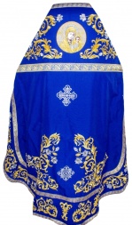 Veșmânt preoțesc brodat pe gabardină, broderie „Trandafir” cu galon aplicat