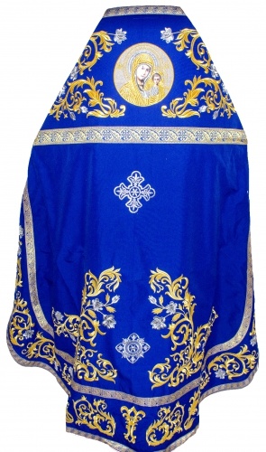 Veșmânt preoțesc brodat pe gabardină, broderie „Trandafir” cu galon aplicat