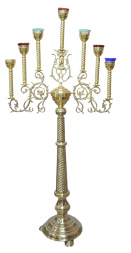 Candelabru de șapte lumânări de altar No. 5 - 1 (țevi, alamă)