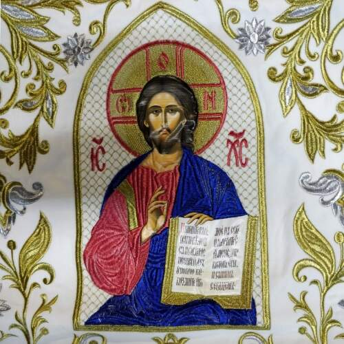 Prapori brodate (pereche) broderie nouă, icoană brodată, cruce fără broderie