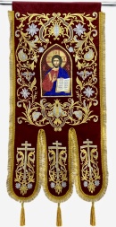 Prapori brodate (pereche) broderie nouă, icoană brodată, cruce fără broderie