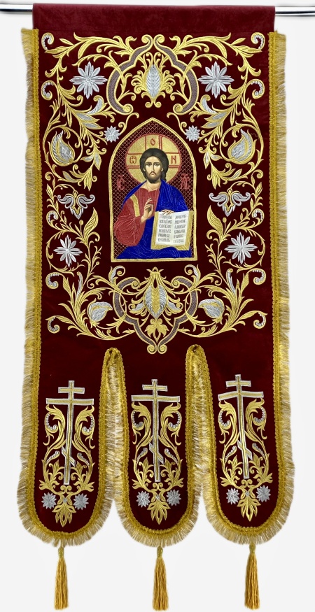 Prapori brodate (pereche) broderie nouă, icoană brodată, cruce fără broderie