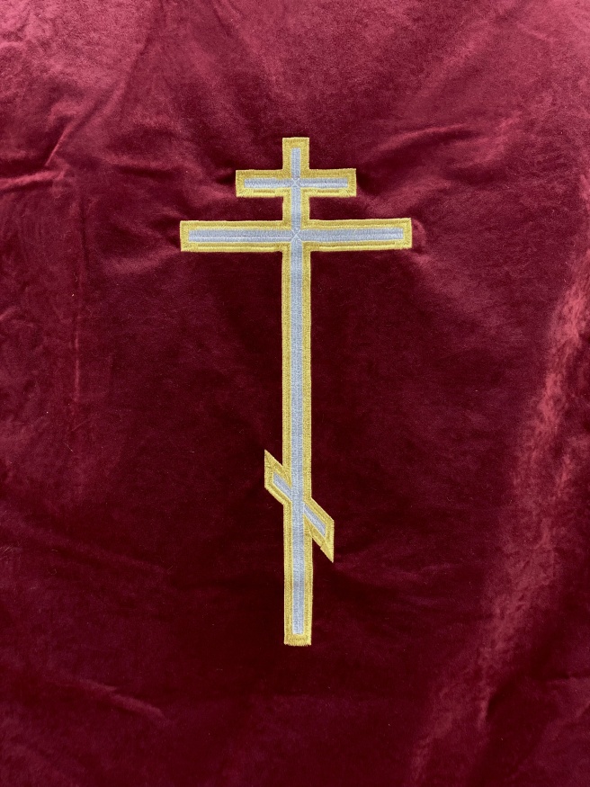 Prapori brodate (pereche) broderie nouă, icoană brodată, cruce fără broderie