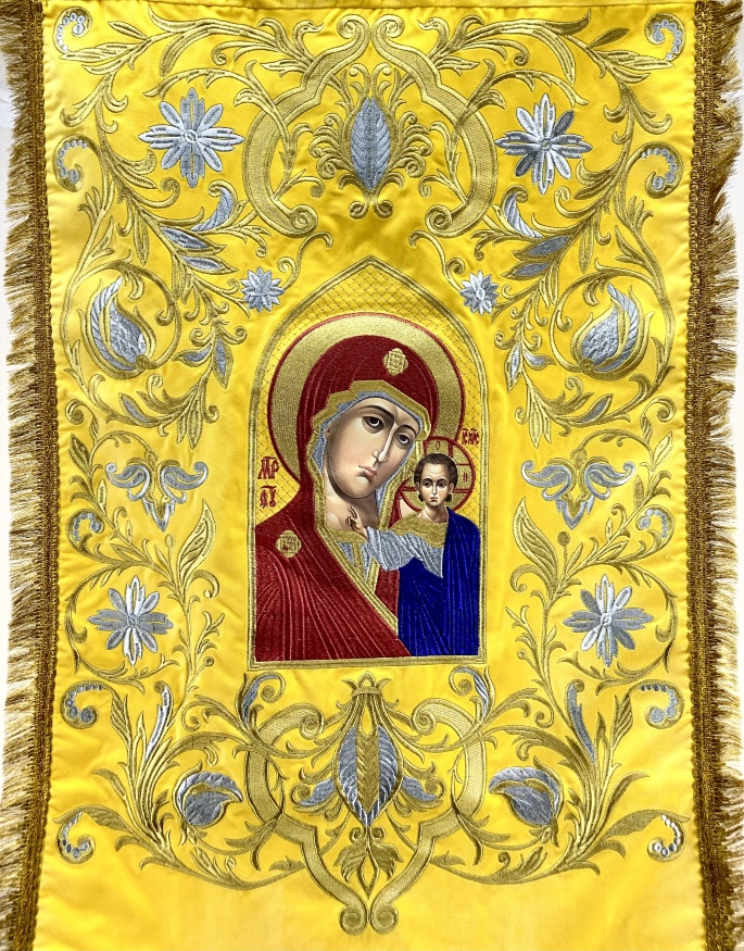 Prapori brodate (pereche) broderie nouă, icoană brodată, cruce fără broderie