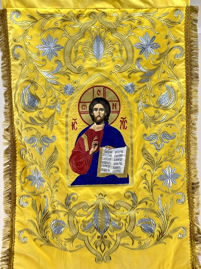 Prapori brodate (pereche) broderie nouă, icoană brodată, cruce fără broderie