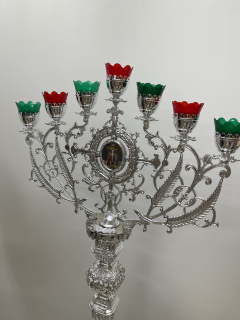 Candelabru cu șapte brațe pentru altar, turnat, aluminiu 194×93 cm No. 11 – 2