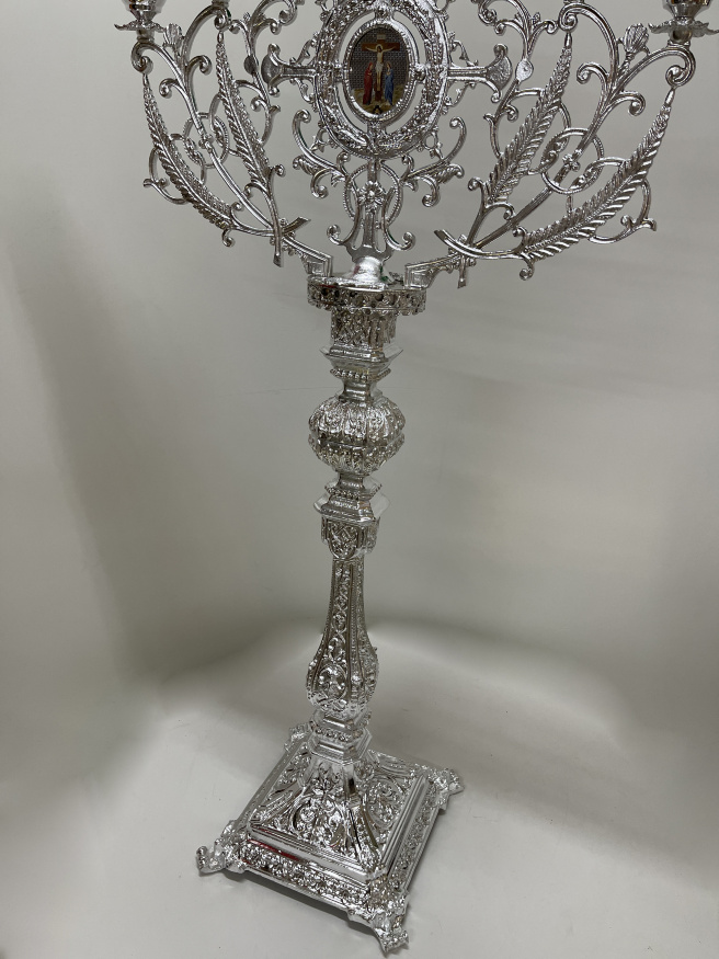 Candelabru cu șapte brațe pentru altar, turnat, aluminiu 194×93 cm No. 11 – 2