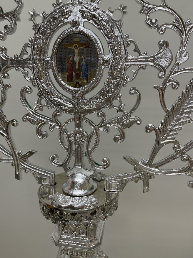 Candelabru cu șapte brațe pentru altar, turnat, aluminiu 194×93 cm No. 11 – 2