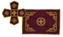 Пokrovțe și aer cu broderie "Cerc" 47х70, cu galon aplicat