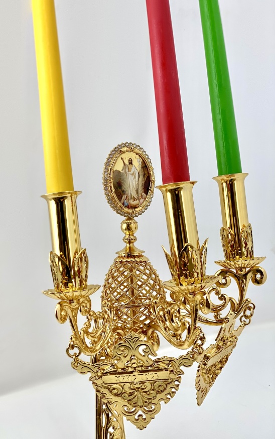 Candelabru pascal cu icoană