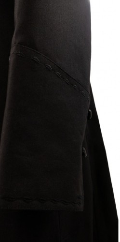 Podriasnic cu broderie de culoare neagră, pentru rochie, țesătură tiar