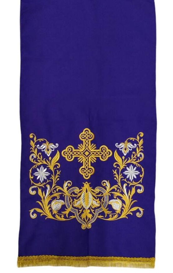 Acoperământ "Crucea floare" pentru analoghion, cu franjuri ieftine