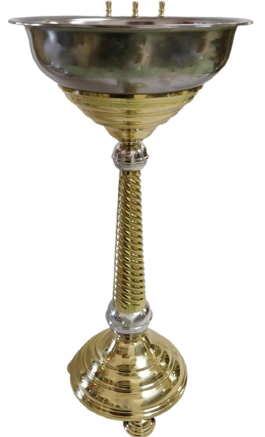 Cristelniță pentru botez (înălțime 89 cm, material aluminiu + alamă)