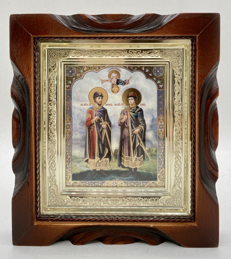 Icoană Sfântului Mare Mucenic Cneaz Boris și Cneaz Gleb 19x17