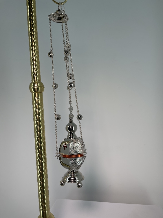 Cădelniță hexagonală, fără email, cu clopoței