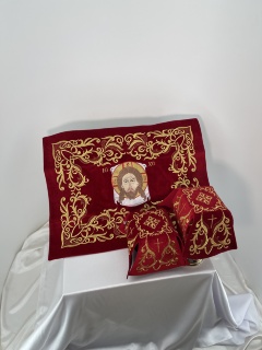 Acoperăminte și Aer cu Nașterea Domnului, broderie „Rugul Aprins”