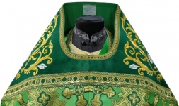 Veșmânt preoțesc combinat din brocart "Crucea de Kiev", cu epitrahil brodat, broderie "Trandafir"