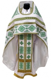 Veșminte preoțești brodate pe gabardin, broderie „Cerc” cu galon aplicat