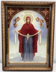 Icoana Acoperământul Preasfintei Născătoare de Dumnezeu 42×32cm