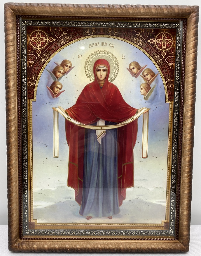 Icoana Acoperământul Preasfintei Născătoare de Dumnezeu 42×32cm