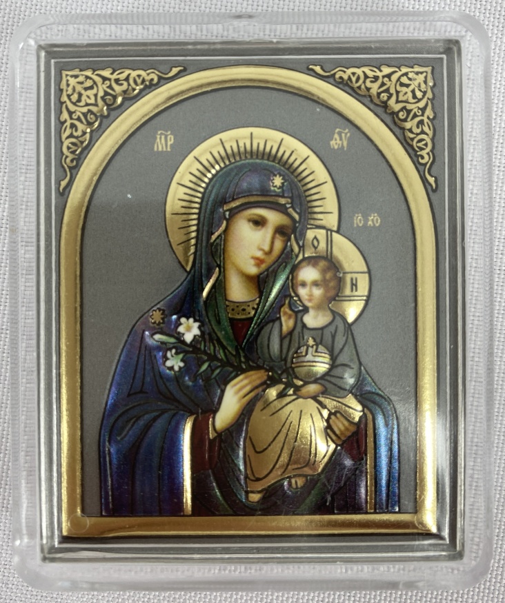 Icoană pe relief și suport, în plexiglas