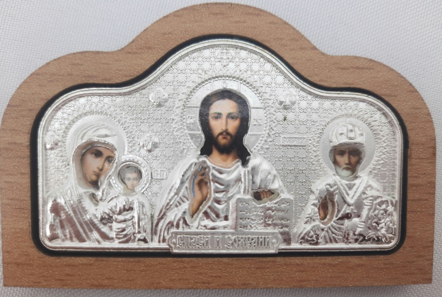 Trei iconițe auto, metal, argint